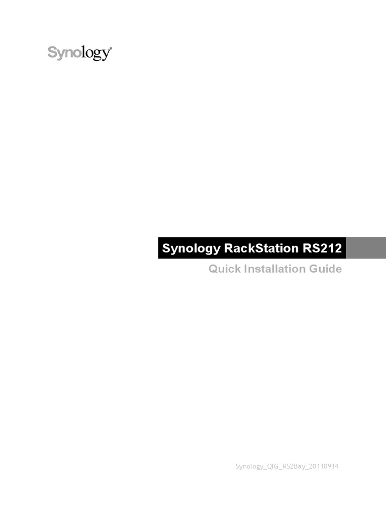 Synology Rackstation Rs212: Quick Installation Guide | PDF | Technology ...