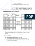 ERNET India Services and Subscription Rates From 1 July, 2010