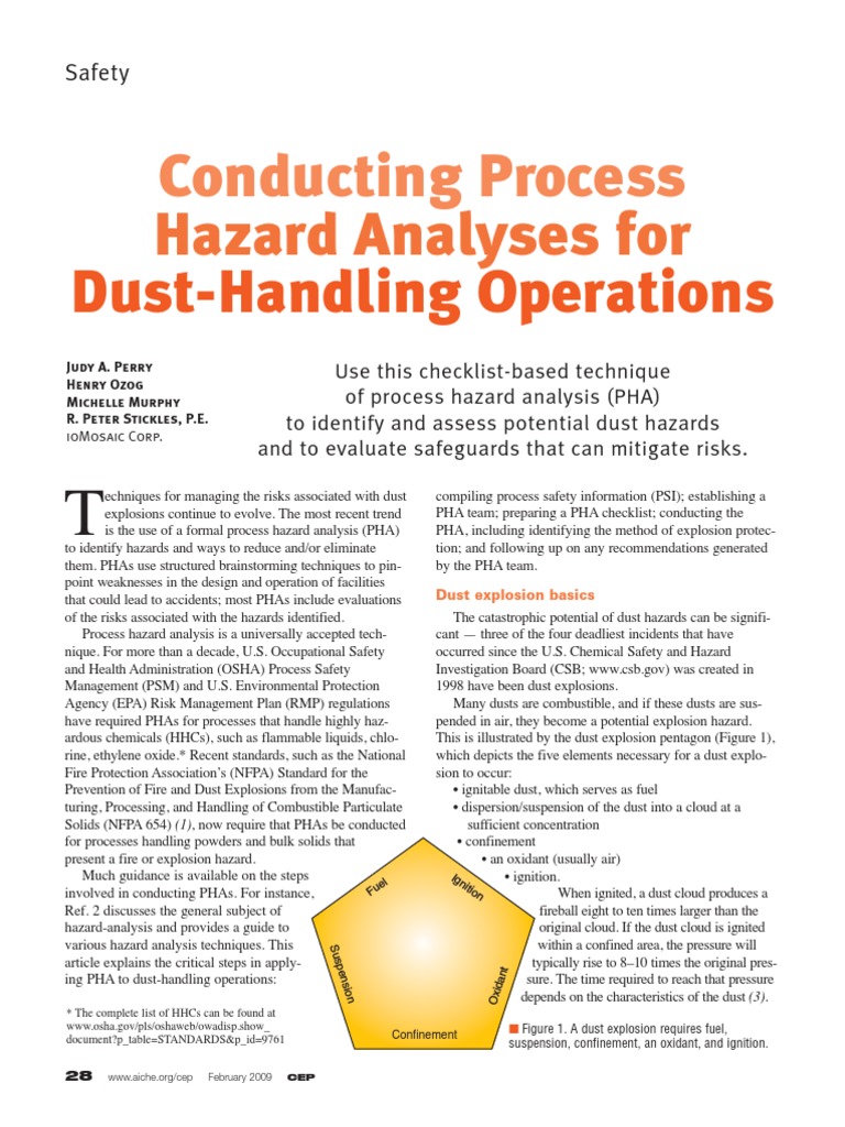 Conducting Dust Hazard Analyses | PDF | Risk Management | Occupational ...