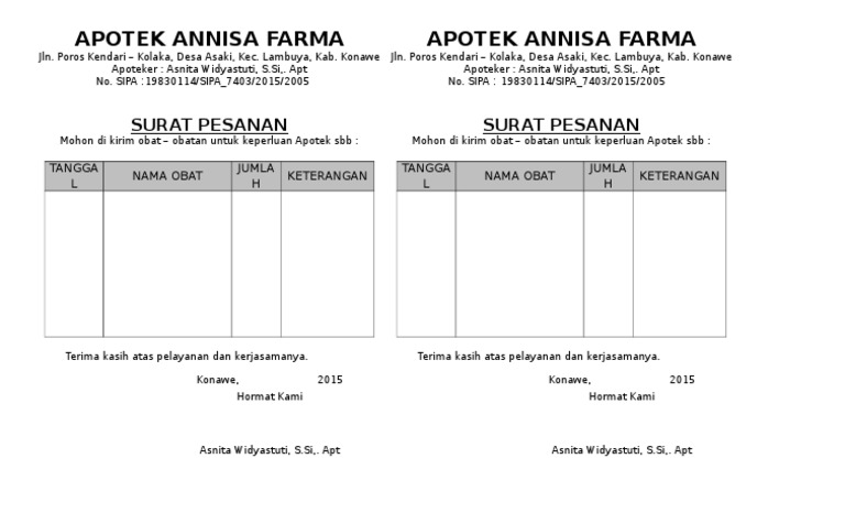 Surat Pesanan