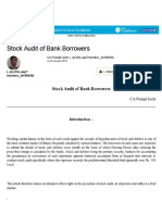 Stock Audit of Bank Borrowers - Audit