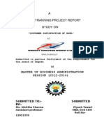 A Summer Tranning Project Report Study On: Master of Business Administration SESSION (2012-2014)