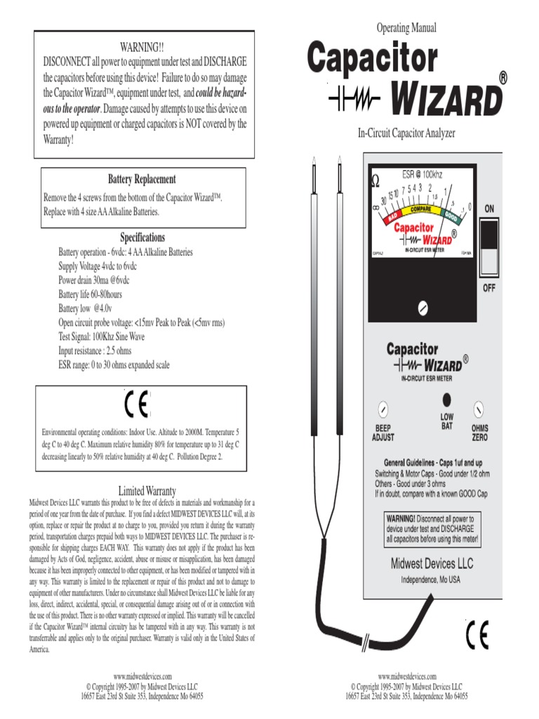 Capacitor Wizard Capacitor Series And Parallel Circuits