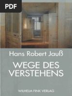 Hans Robert Jauss-Wege Des Verstehens -W. Fink (1994)