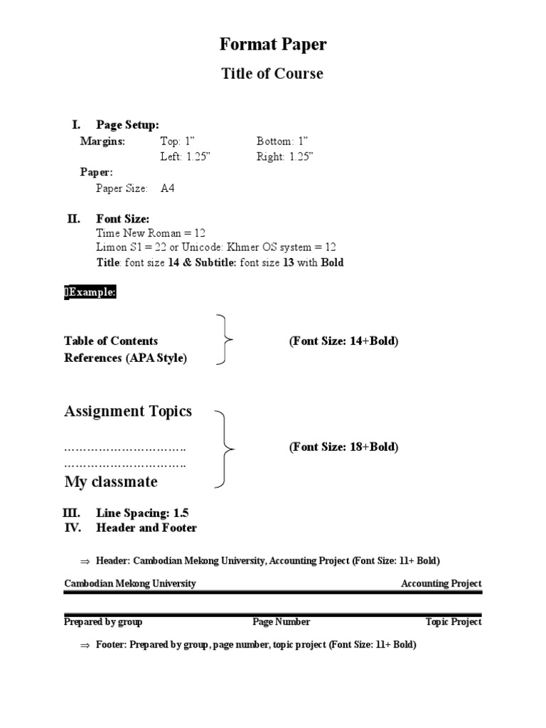 Format Paper: Title of Course | PDF | Computers