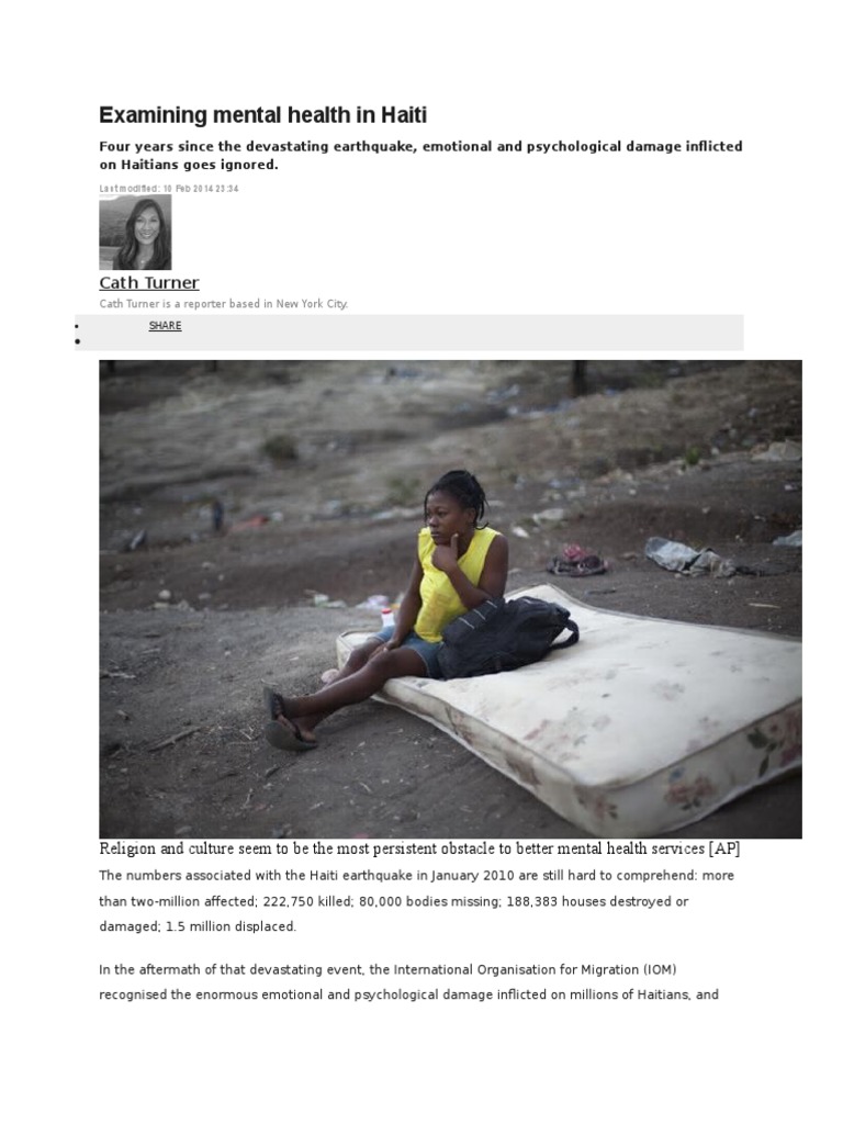 Examining Mental Health in Haiti | PDF | Haiti | Mental Health