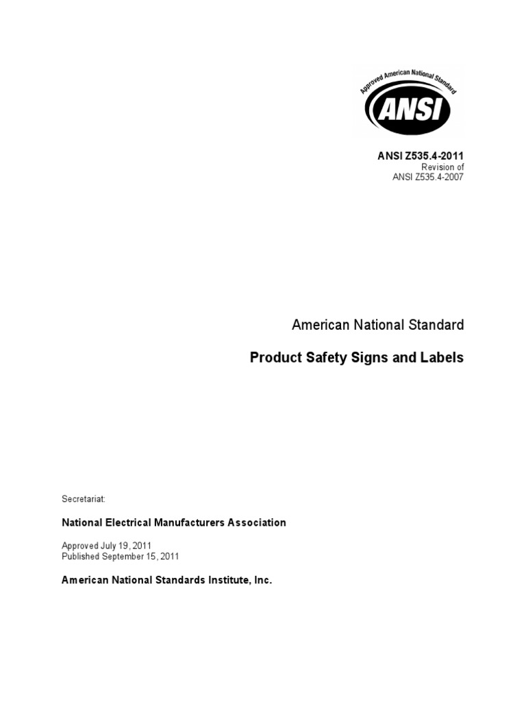 Z535 4 Contents and Scope | PDF | Standardization | Safety