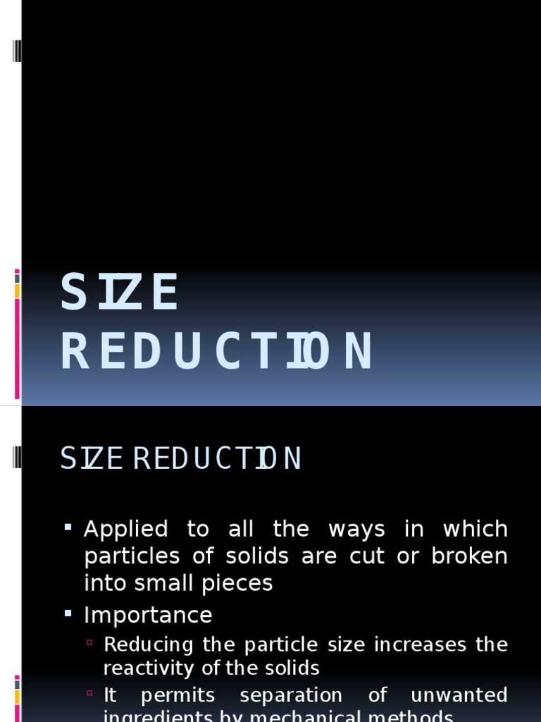 Size Reduction | PDF | Mill (Grinding) | Materials