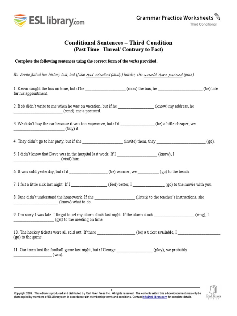 Worksheets Esl Library Grammar Practice Worksheets third mixed conditionals esl library e books