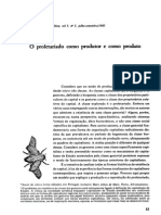 BERNARDO, João. O Proletariado Como Produtor e Como Produto