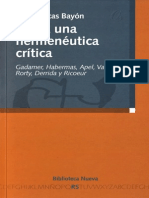 Recas Bayón, Javier (2006) - Hacia Una Hermenéutica Crítica. Gadamer, Habermas, Apel, Vattimo, Rorty, Derrida y Ricoeur PDF