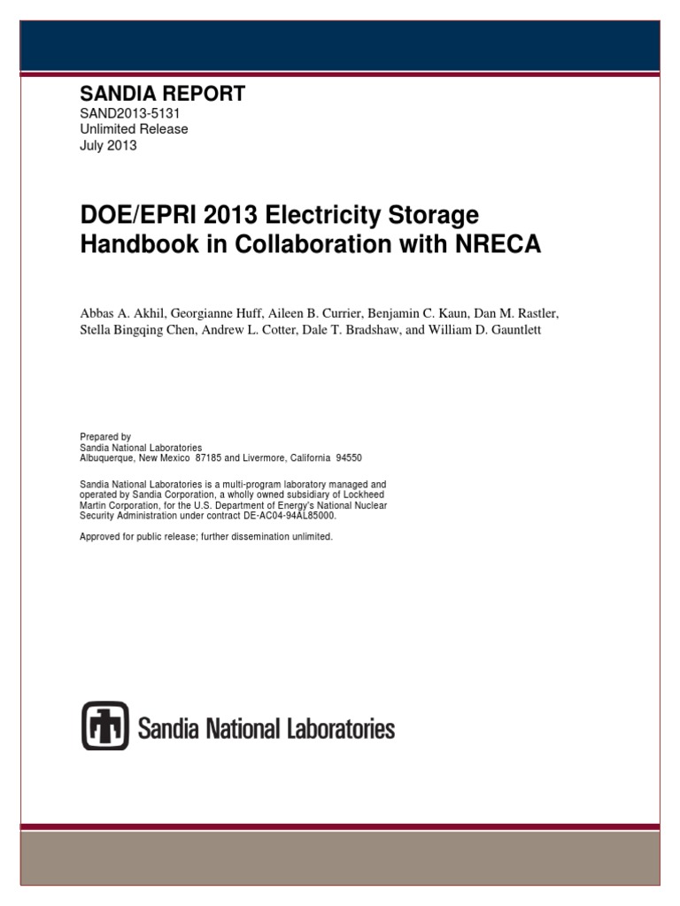 Electricity Storage Handbook PDF Energy Storage Kilowatt Hour