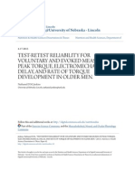 Test-Retest Reliability For Voluntary and Evoked Measures Ofpeak Torque, Electromechanicaldelay, and Te of Torquedevelopment in Older Men.