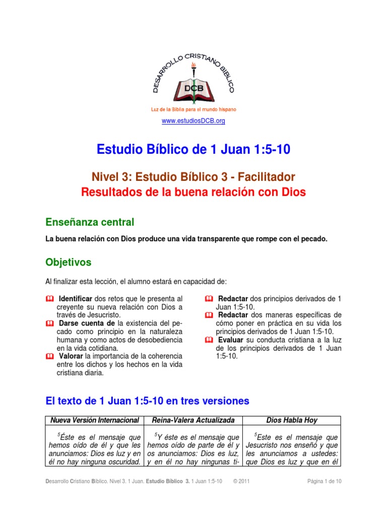 primera de juan capítulo 1 versículo 10