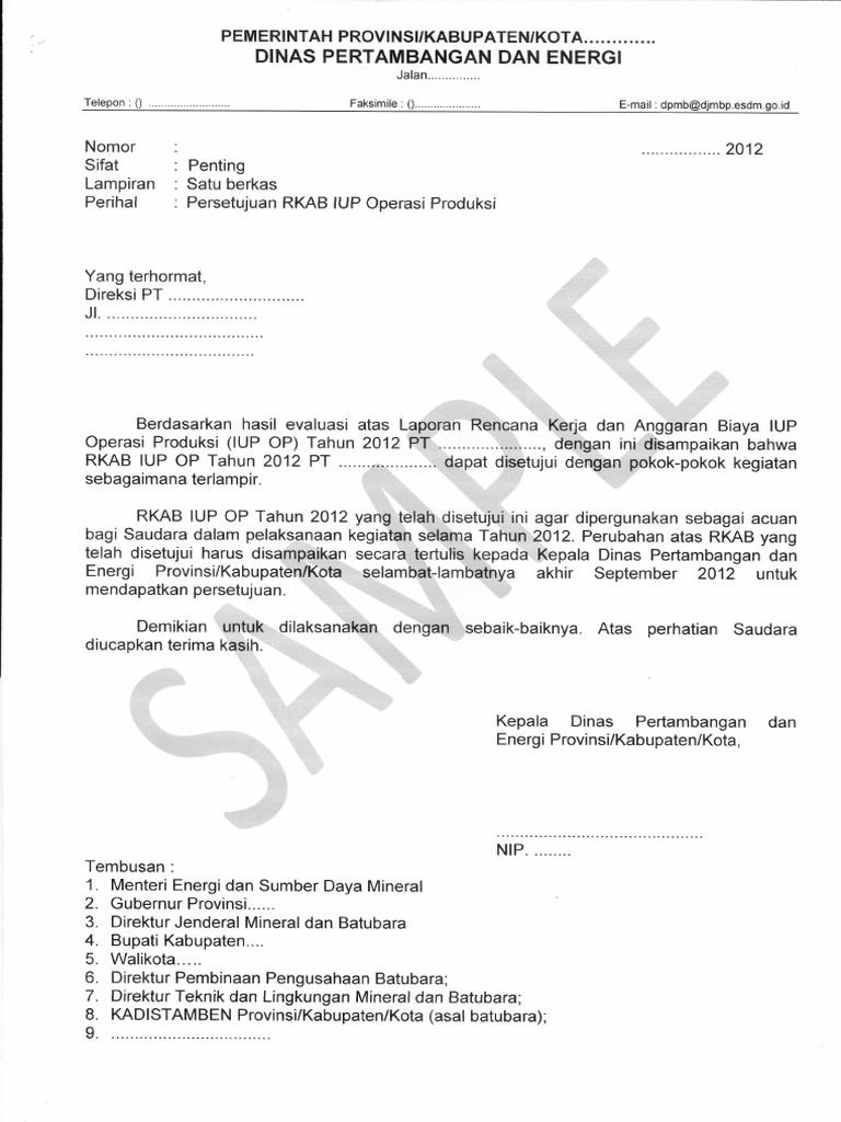Draft Persetujuan Rkab | PDF