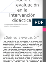 La Evaluación en La Intervención Didáctica-Angie Jimenez