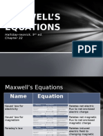 Maxwell'S Equations: Halliday-Resnick, 9 Ed