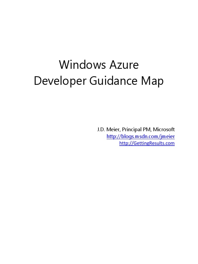Windows Azure Developer Guidance Map | PDF | Microsoft Azure | Windows ...