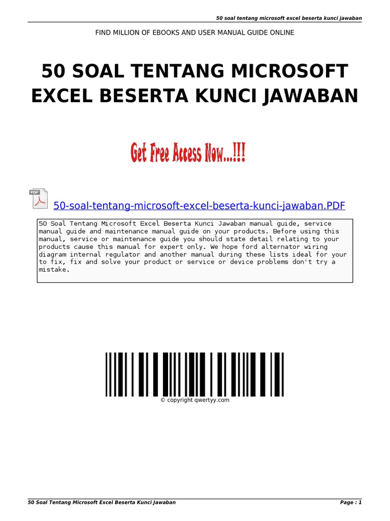 Soal Essay Microsoft Excel Sketsa