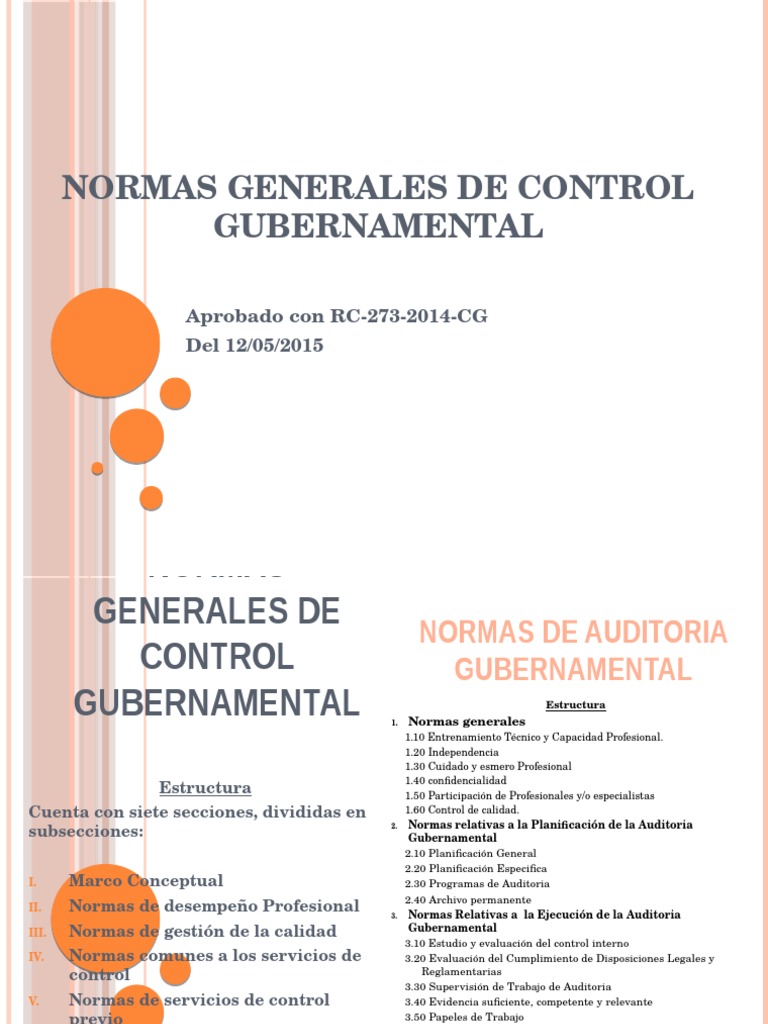 Normas Generales de Control Gubernamental | PDF | Calidad (comercial ...