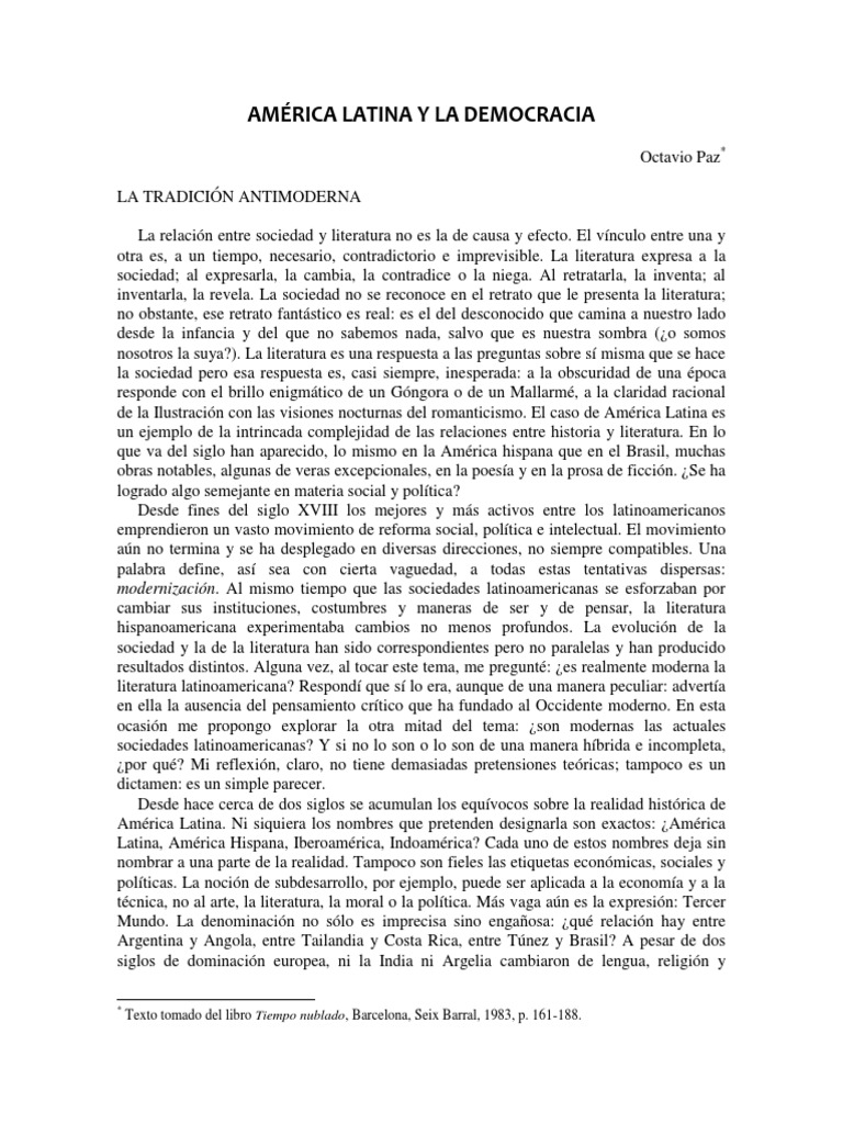 La Modernidad en América Latina | PDF | Totalitarismo | Democracia
