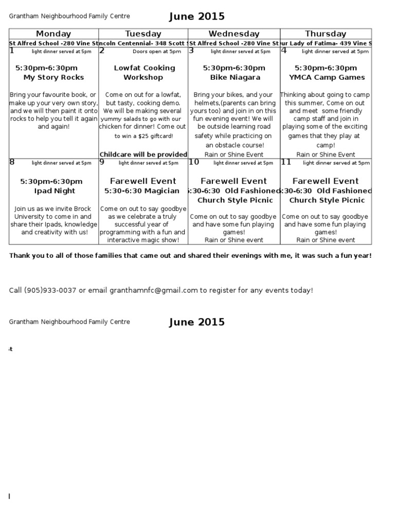June Calendarweebly | PDF