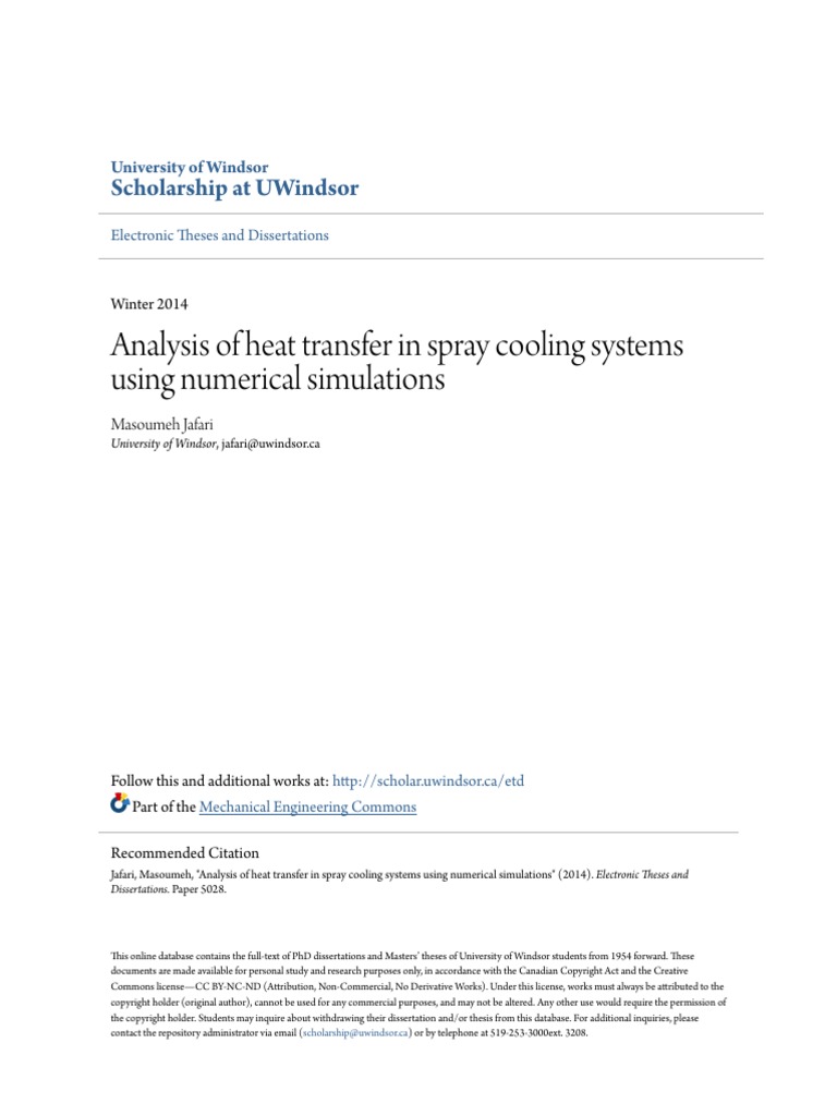 Analysis of Heat Transfer in Spray Cooling Systems Using Numerica PDF