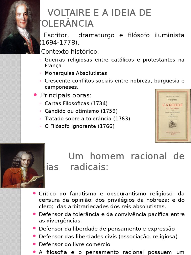 Voltaire e A Ideia de Tolerância | PDF | Voltaire | Iluminismo