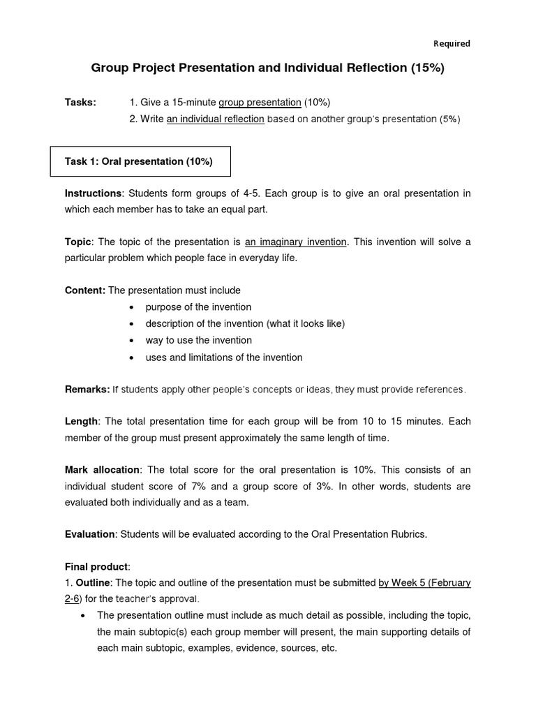 Group Project Presentation and Individual Reflection PDF  PDF