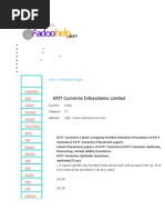 KPIT Cummins Infosystems Limited: Company List Sample Placement Paper