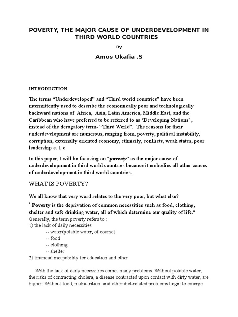 Poverty and Underdevelopment in Third World | PDF | Political ...