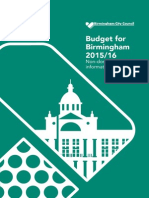 Budget For Birmingham 2015/16: Non-Domestic Rates Information and Notes