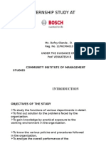 Internship Study at Bosch Company
