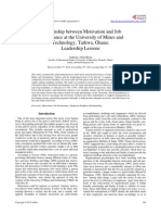 Relationship Between Motivation and Job Performance at The University of Mines and Technology