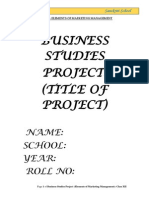 Elements of Marketing Management Project