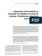 Professores Universitários e Mercado de Trabalho na Área de Música