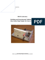 Modeling and Experimental Validation of A First Order Plant Model: DC Servo Motor