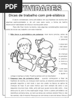 Atividades Para Pre Silabicos