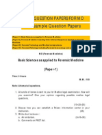 Question Papers Forensic Medicine (PG)