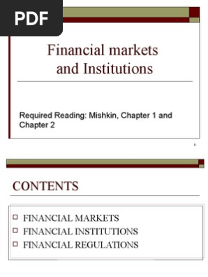 Overview of Financial Markets and Institutions | PDF | Finance