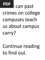 Violent Crimes On College Campuses