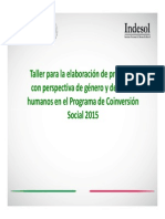 Elaboración de Proyectos Con Perspectiva de Género y DH en El PCS 2015