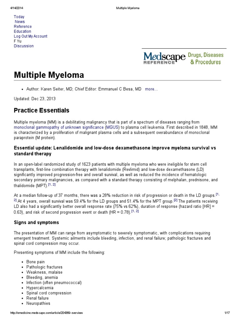 Multiple Myeloma | PDF | Multiple Myeloma | Clinical Medicine