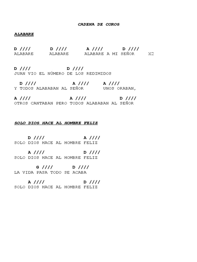 Cadena De Coros Pdf