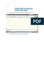 Activar y Desactivar La Cinta de Opciones en Autocad 2010