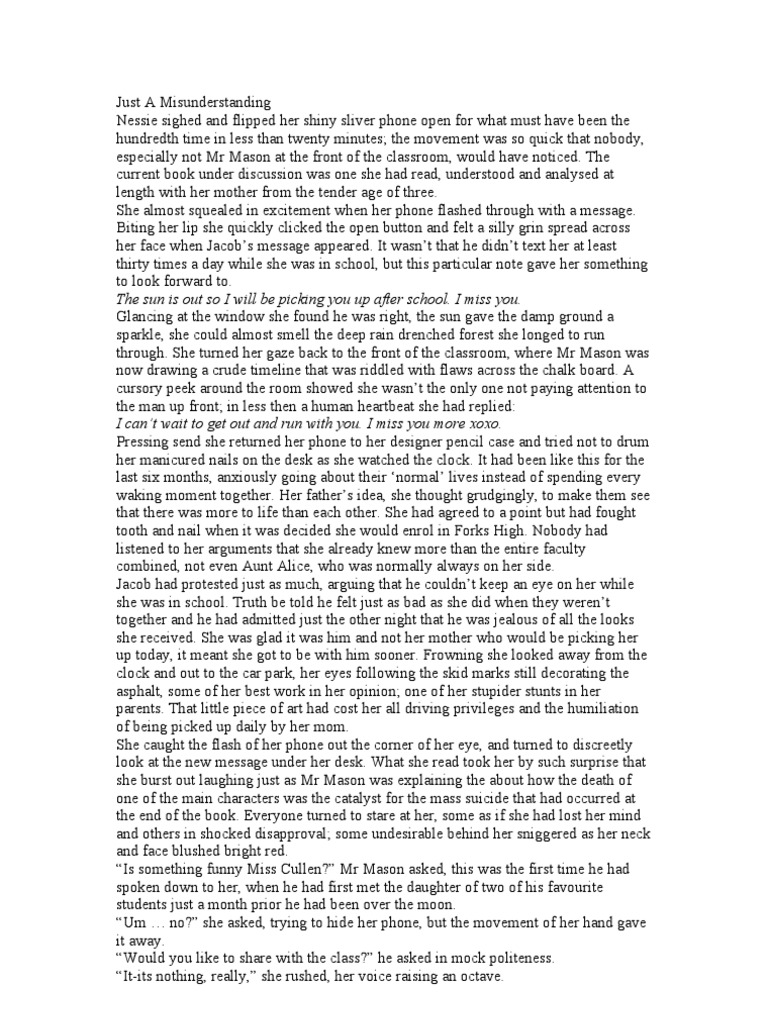 Just A Misunderstanding Pdf