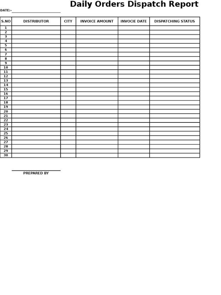 Daily Dispatch Invoice Report | PDF