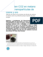 Convierten CO2 en Metano Usando Nanopartículas de Cobre y Oro