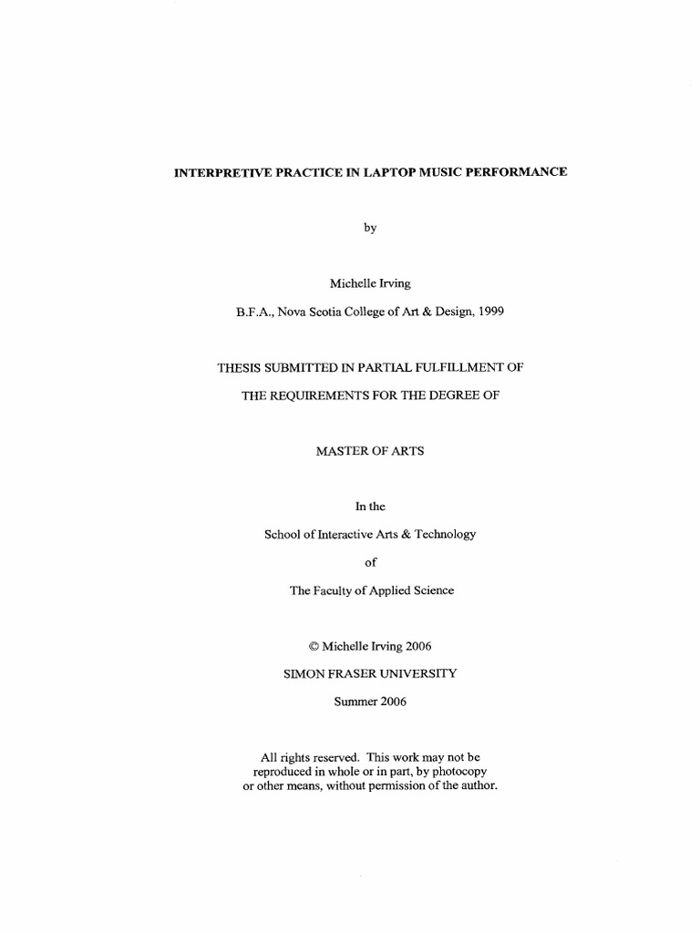 Laptop Music Performance | PDF | Electronic Music | Thesis