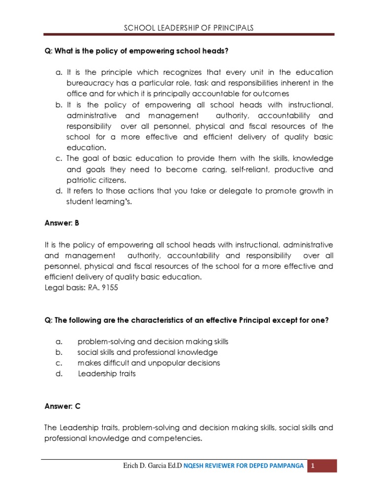 School Leadership and Management Guide | PDF | Academic Degree | Teachers